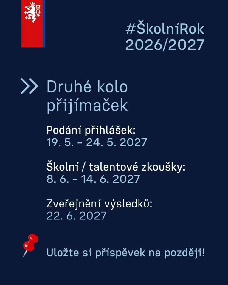 Přijímací zkoušky - 2. kolo Přijímací zkoušky - 2. kolo