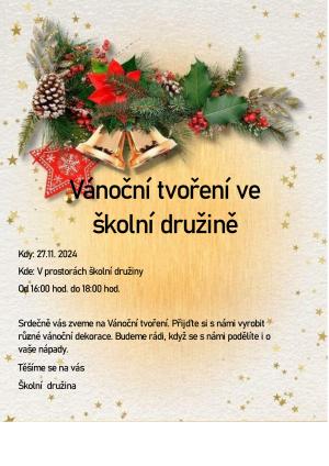 "Vánoční tvoření ve školní družině"